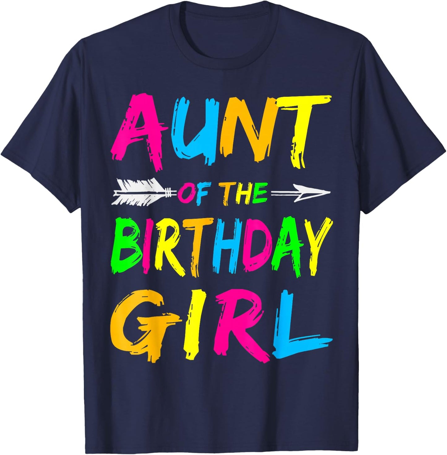 Aunt of the Birthday Girl Retro 80's Party Shirt T-Shirt - T-Shirt | Navy
