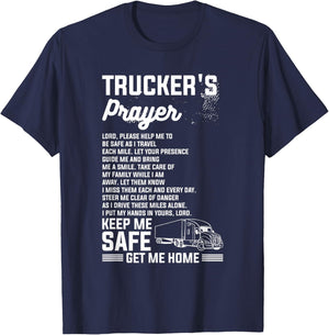 Trucker's Prayer Truck Driving For A Trucker T-Shirt - T-Shirt | Navy