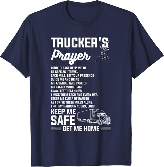 Trucker's Prayer Truck Driving For A Trucker T-Shirt - T-Shirt | Navy