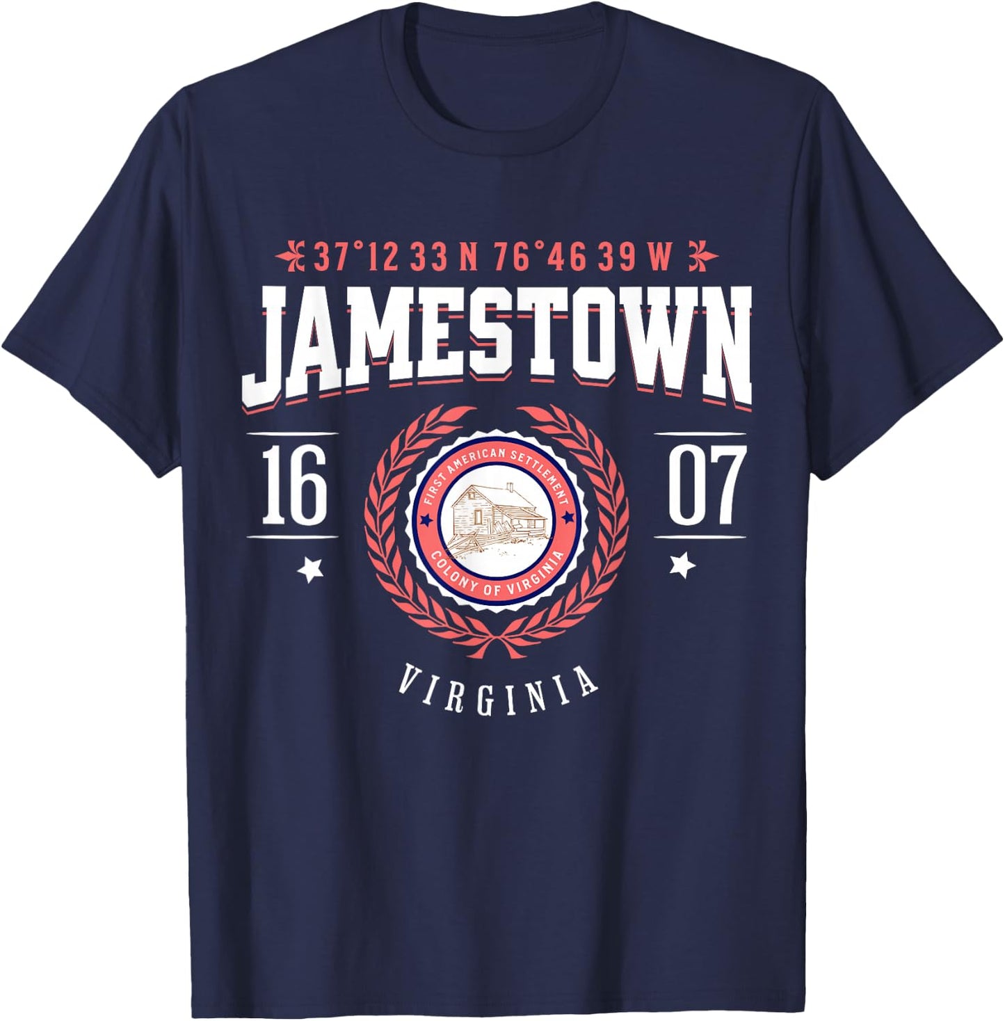 Jamestown Virginia Colony Rustic Souvenir Revolutionary War T-Shirt - T-Shirt | Navy