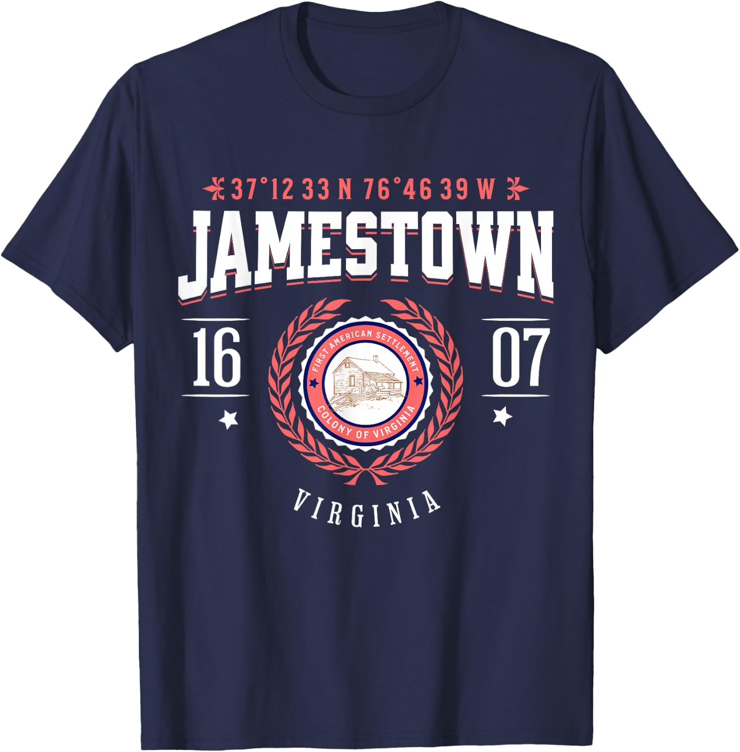 Jamestown Virginia Colony Rustic Souvenir Revolutionary War T-Shirt - T-Shirt | Navy