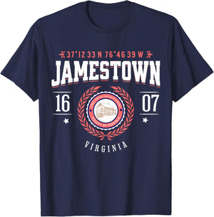 Jamestown Virginia Colony Rustic Souvenir Revolutionary War T-Shirt - T-Shirt | Navy