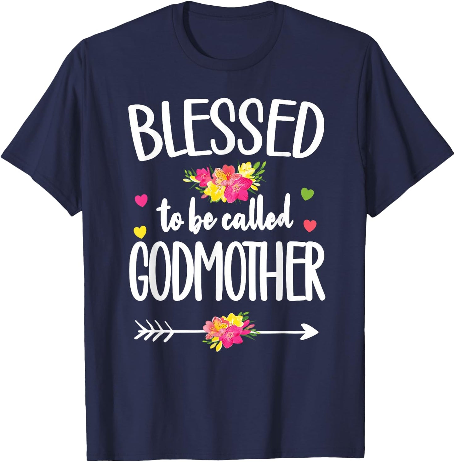 Blessed To Be Called Godmother Best Godmother T-Shirt - T-Shirt | Navy