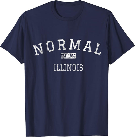 Normal Illinois IL Vintage T-Shirt - T-Shirt | Navy