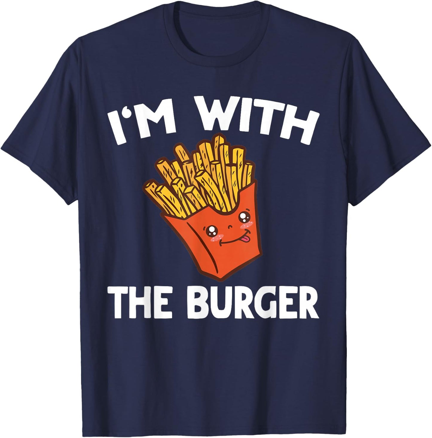 Burger & Fries Matching His & Hers Couples T-Shirt - T-Shirt | Navy