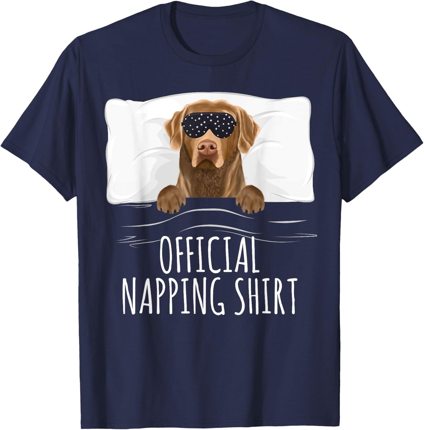 Black Sleep Mask Chesapeake Bay Retriever Official Napping T-Shirt - T-Shirt | Navy