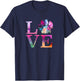 Love Dog Paw Print Shirt Colorful Messy Animal Gifts Women T-Shirt - T-Shirt | Navy