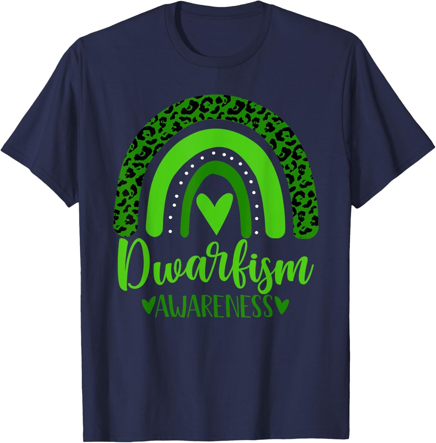 we wear Green rainbow awsewome for Dwarfism Awareness T-Shirt - T-Shirt | Navy