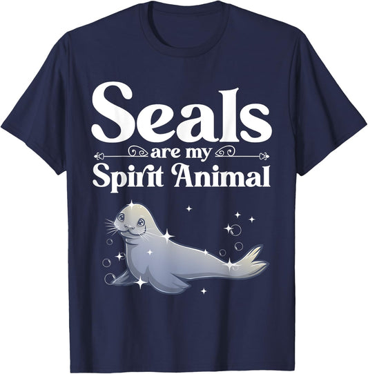 Funny Seal Designs Women Sea Animal Lovers Pinnipeds T-Shirt - T-Shirt | Navy