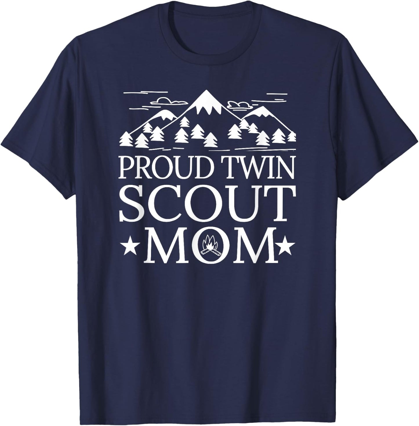 Proud Twin Scout Mom Funny Gift T-Shirt - T-Shirt | Navy