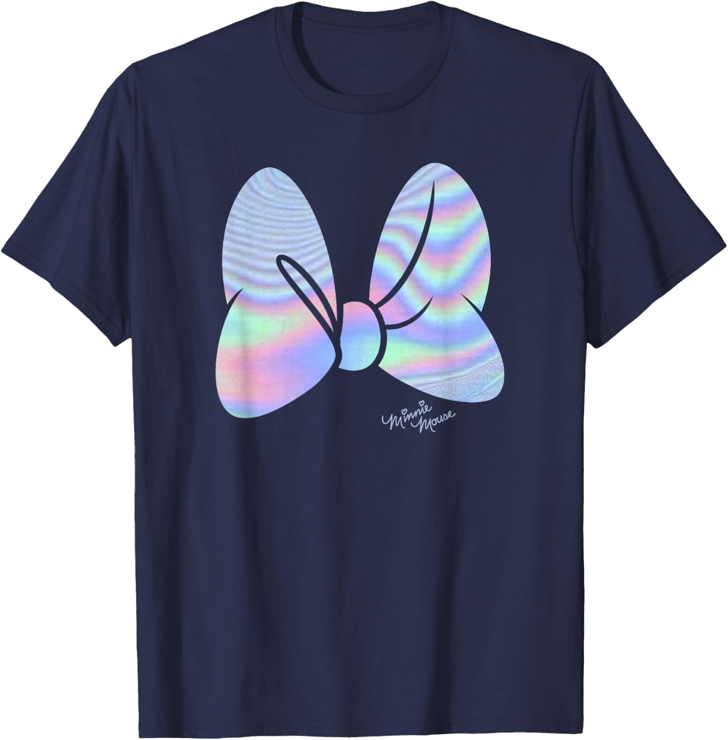 Disney Minnie Mouse Holographic Neon Minnie Bow T-Shirt - T-Shirt | Navy