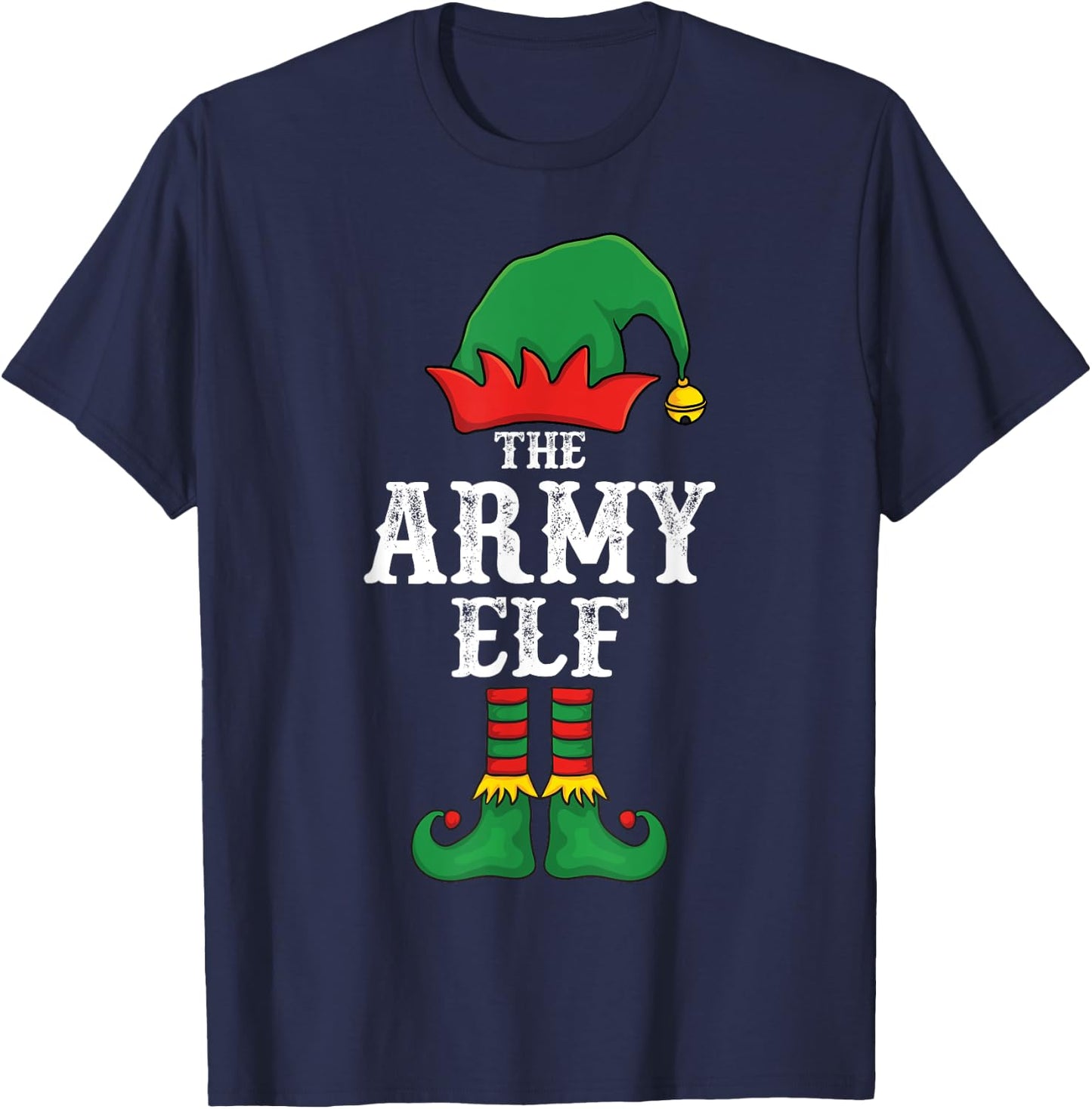 The Army Elf Christmas Family Matching Group Xmas Idea Funny T-Shirt - T-Shirt | Navy