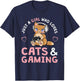 Just A Girl Who Loves Cats and Gaming Cute Gamer Cat Small T-Shirt - T-Shirt | Navy
