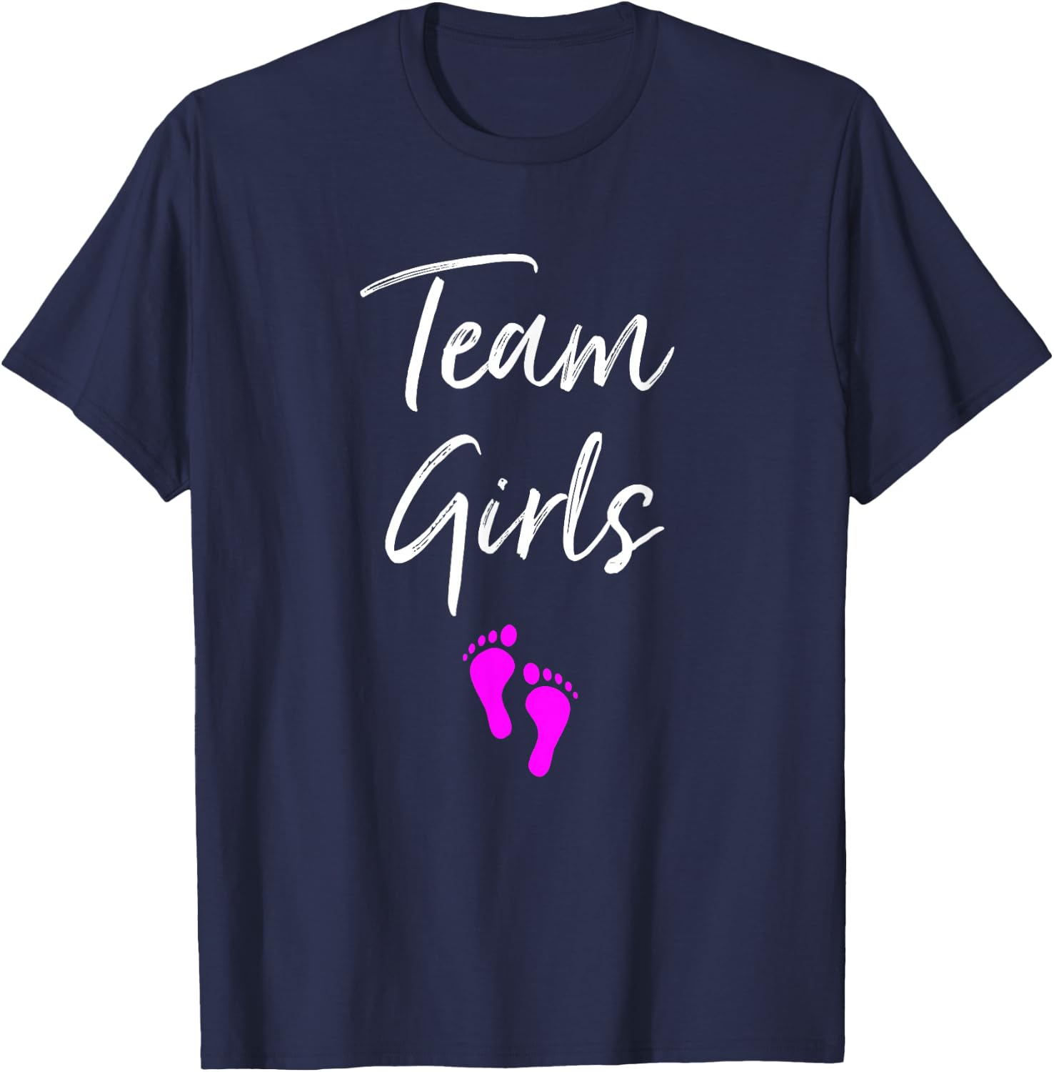 Team Girls Twin Gender Reveal Party For Twins T-Shirt - T-Shirt | Navy