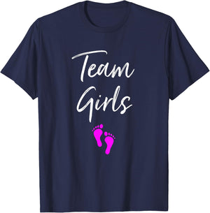Team Girls Twin Gender Reveal Party For Twins T-Shirt - T-Shirt | Navy