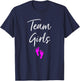 Team Girls Twin Gender Reveal Party For Twins T-Shirt - T-Shirt | Navy