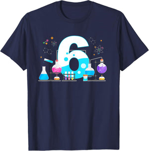 6 Year Old Kids Scientist 6th Birthday Kids Science T-Shirt - T-Shirt | Navy