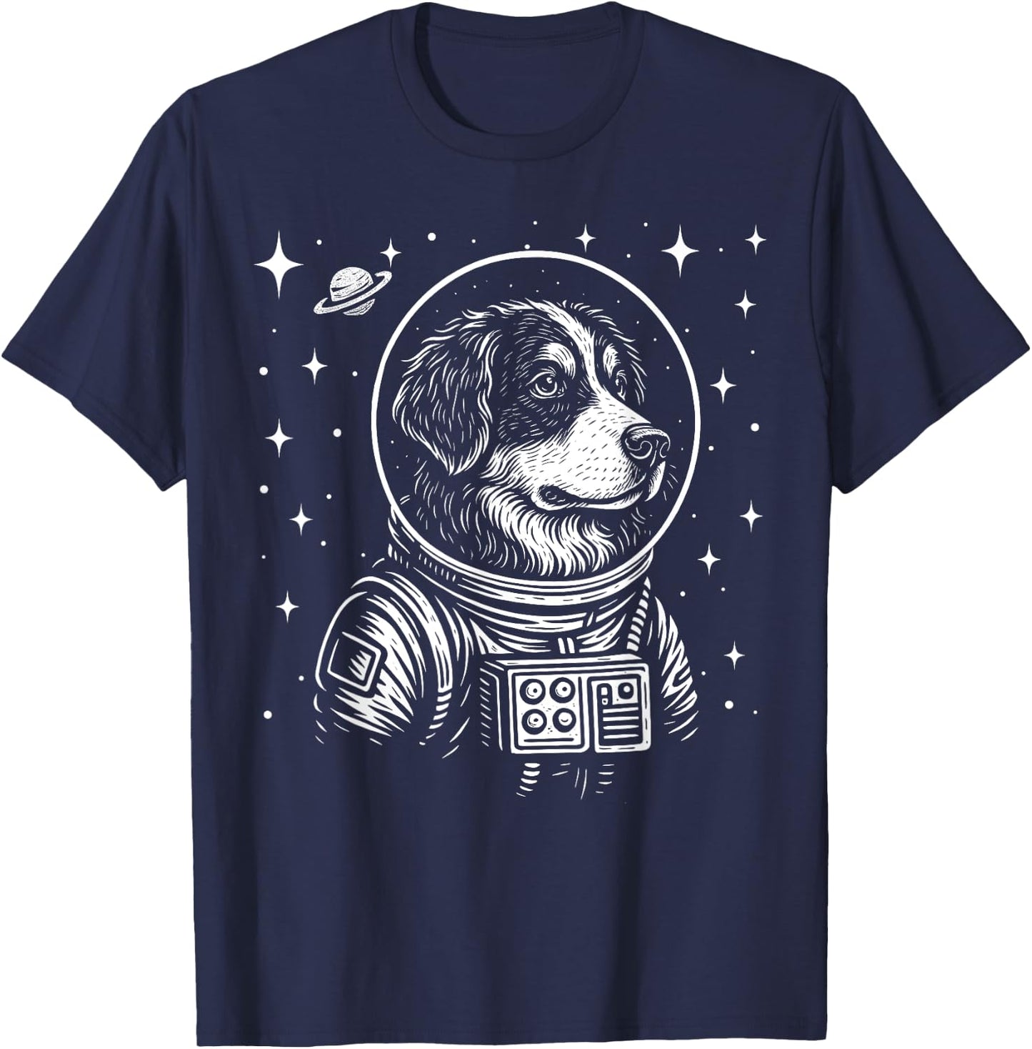 Astronaut Bernese Mountain Dog Space Galaxy Dog Lovers T-Shirt - T-Shirt | Navy
