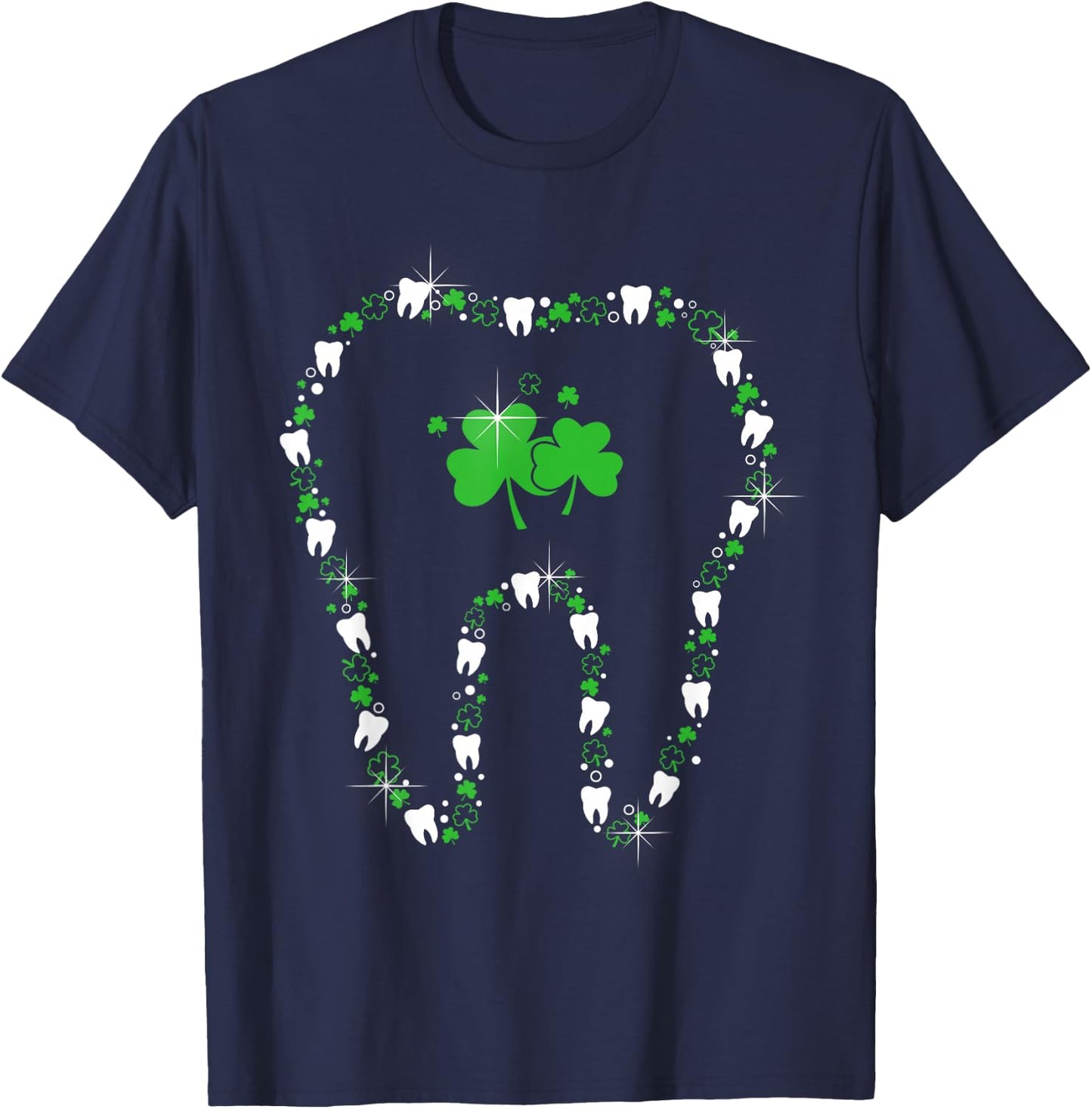 Tooth With Shamrocks Dental Assistant Happy St Patrick's Day T-Shirt - T-Shirt | Navy
