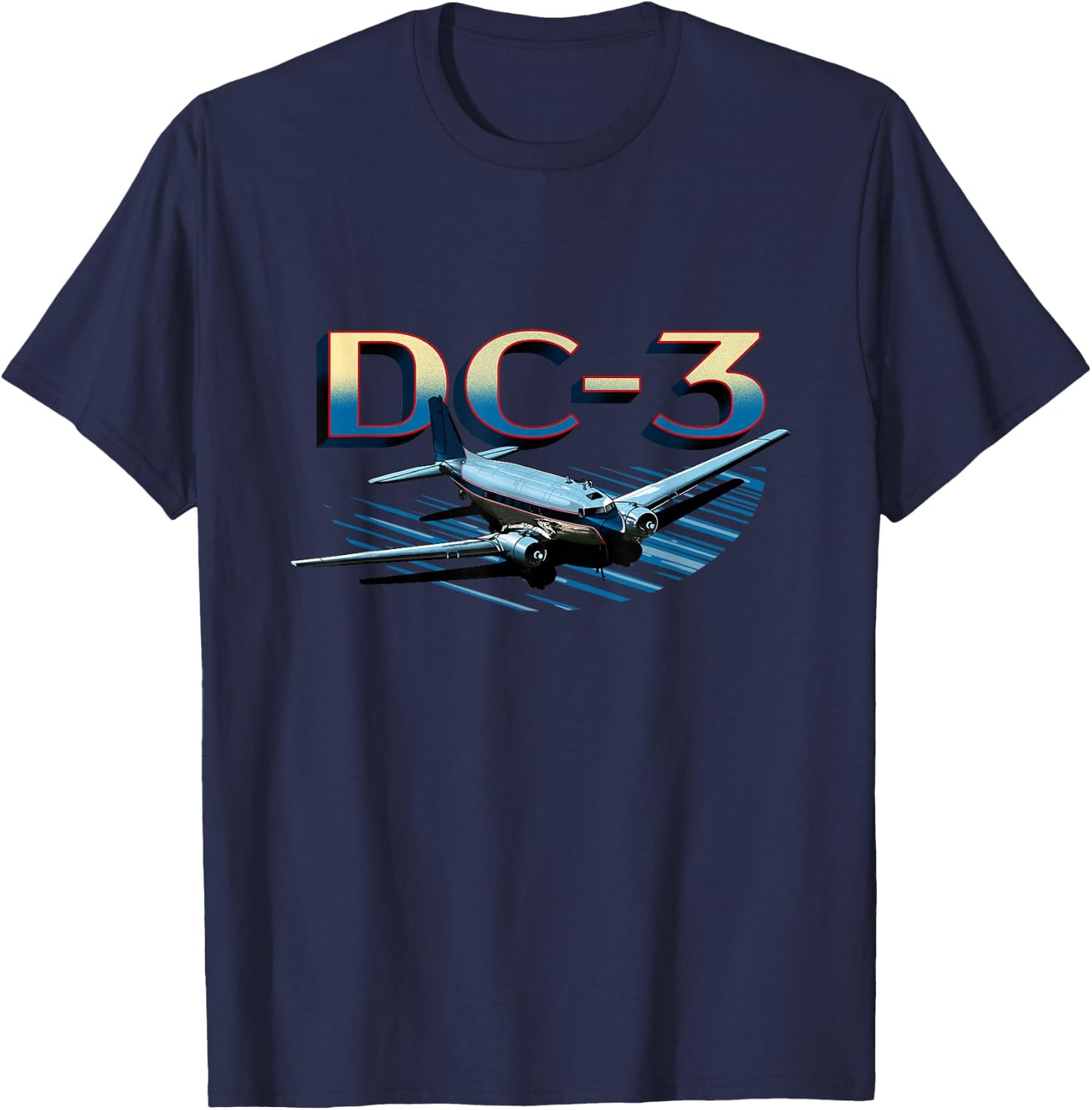 Vintage Airline DC-3 Airplane T-Shirt - T-Shirt | Navy