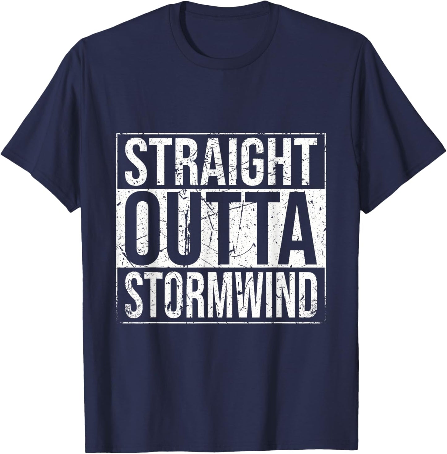 Straight Outta Stormwind Funny WoW Alliance Gamer Vintage T-Shirt - T-Shirt | Navy