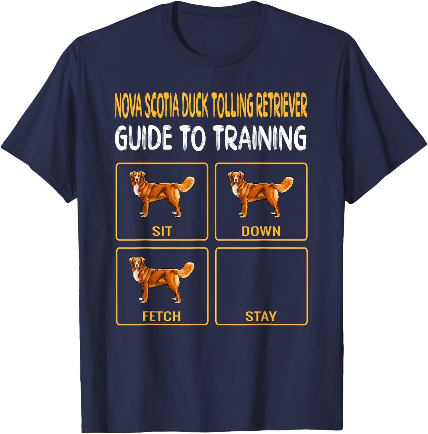 Duck Tolling Retrievers Guide To Training Dog Obedience Men Women Kids T-Shirt - T-Shirt | Navy