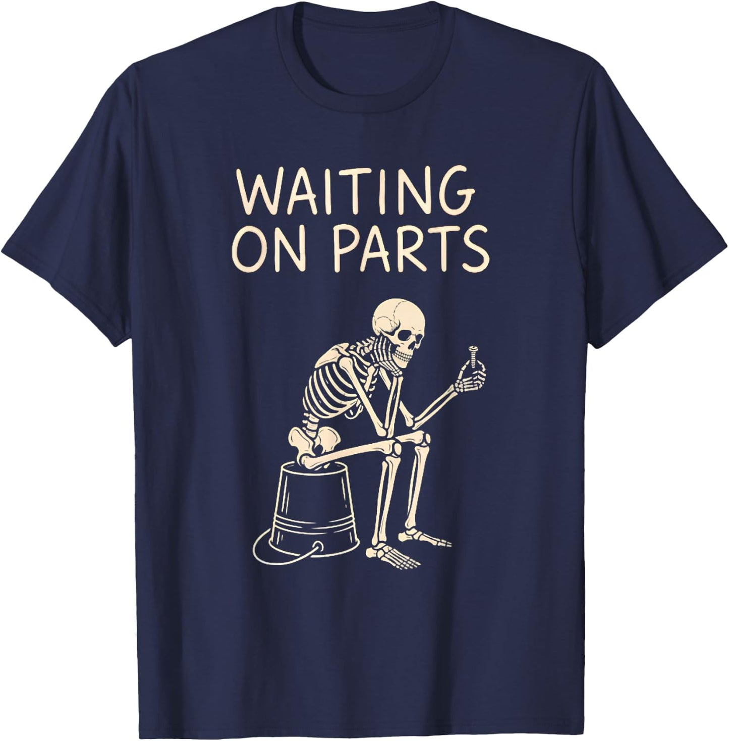 Waiting on Parts Mechanic Men Auto Repair Car Technician T-Shirt - T-Shirt | Navy