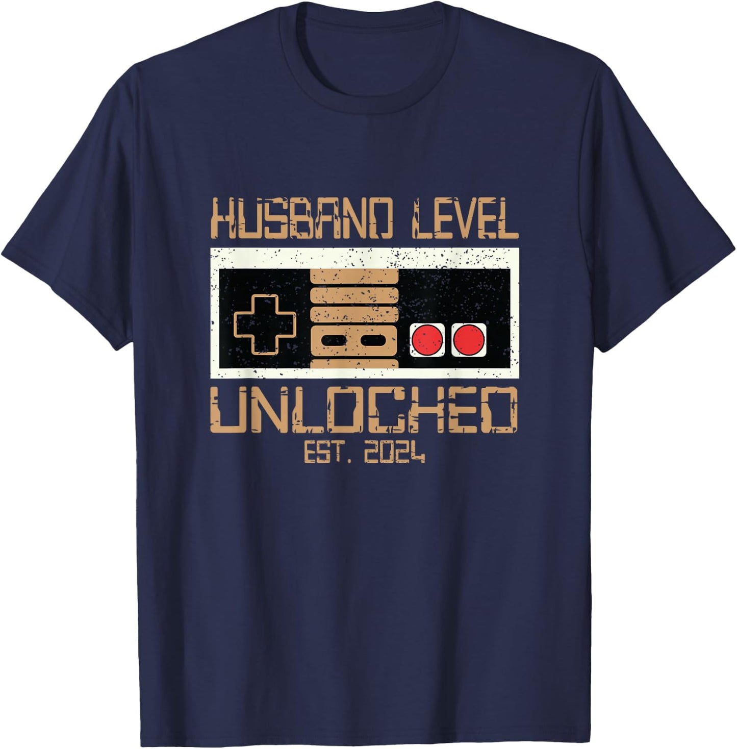 Future Husband Bachelor Gamer Leveling Up To Husband 2024 T-Shirt - T-Shirt | Navy