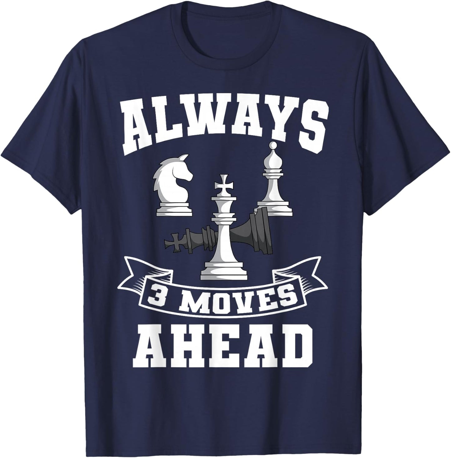 Chess Players Boardgame Checkmate King Rook Bishop T-Shirt - T-Shirt | Navy