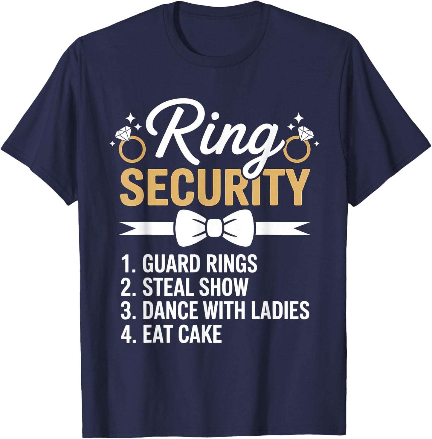 Ring Security Wedding Party Funny Ring Bearer T-Shirt - T-Shirt | Navy