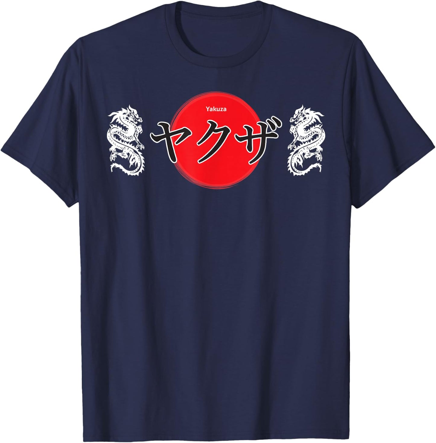 Yakuza Japanese Style Dragon & Samurai Art Gift T-Shirt - T-Shirt | Navy