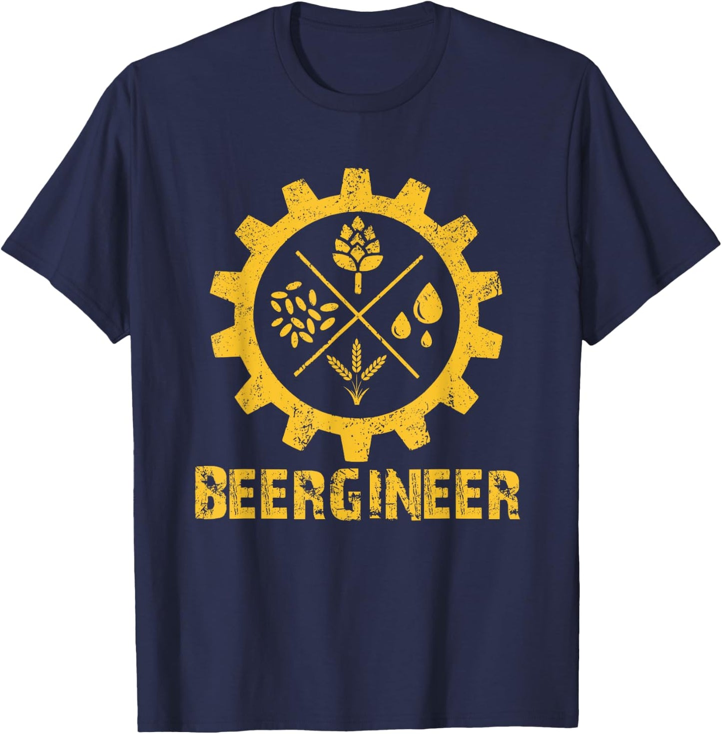 Home Brewing Art Craft Beer Homebrew Brewery Beer Engineer T-Shirt - T-Shirt | Navy