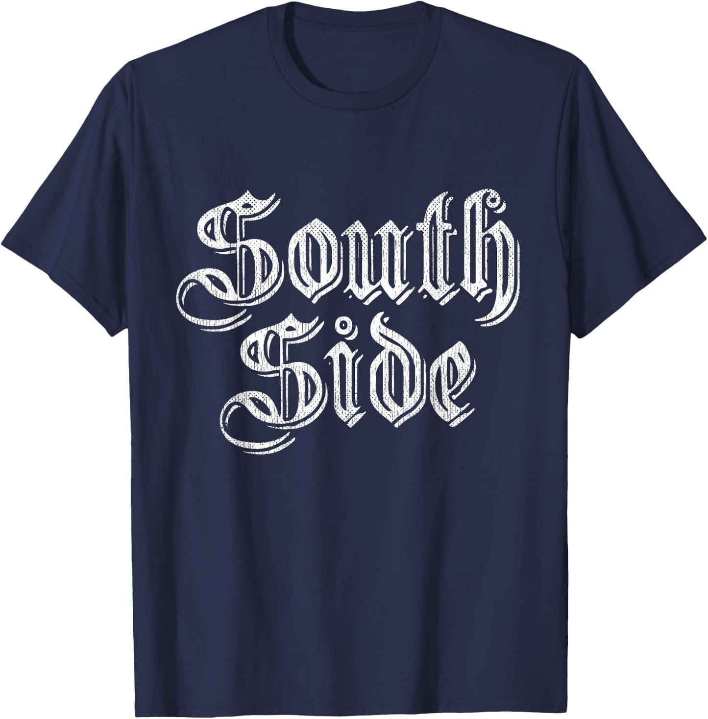 Classic South Side Chicago Distressed South Side T-Shirt - T-Shirt | Navy