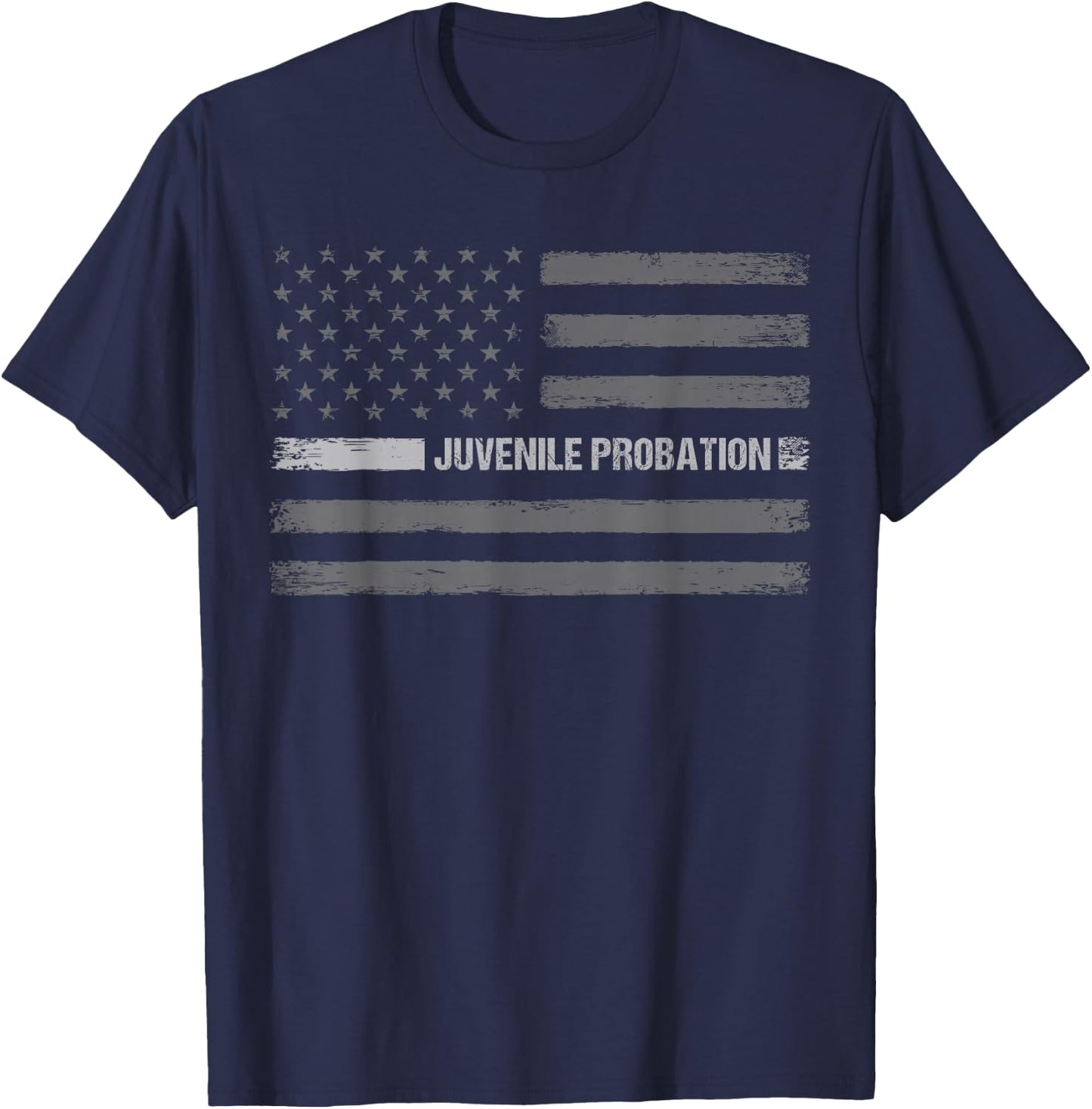 Juvenile Probation Vintage Distressed USA American Flag T-Shirt - T-Shirt | Navy
