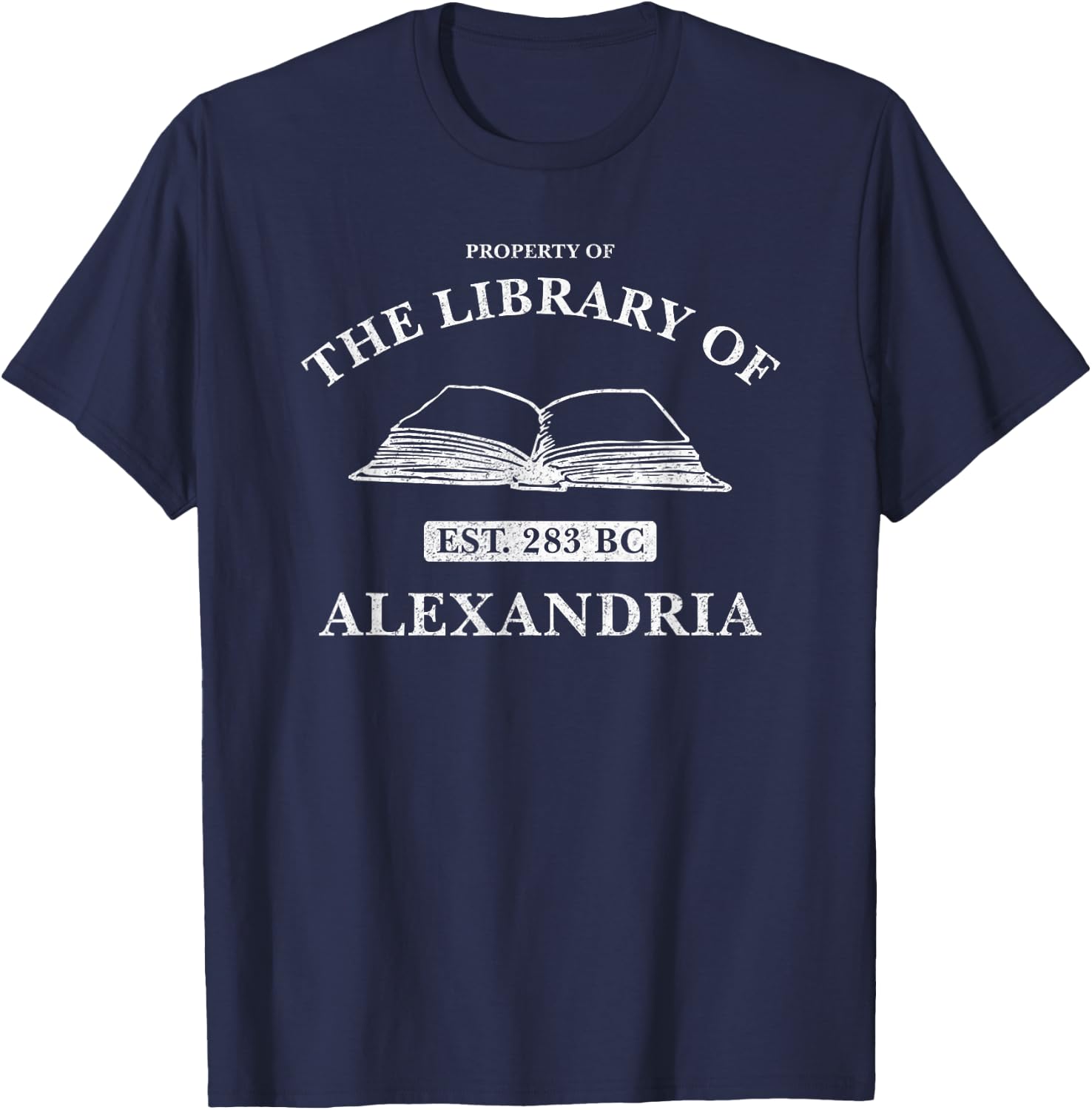 Property the Library of Alexandria T-Shirt - T-Shirt | Navy