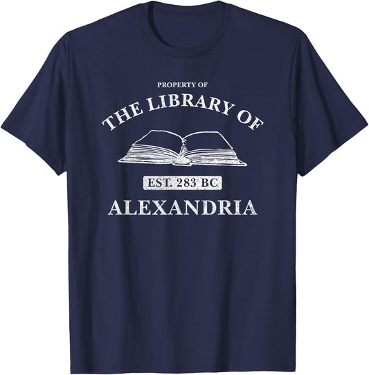 Property the Library of Alexandria T-Shirt - T-Shirt | Navy