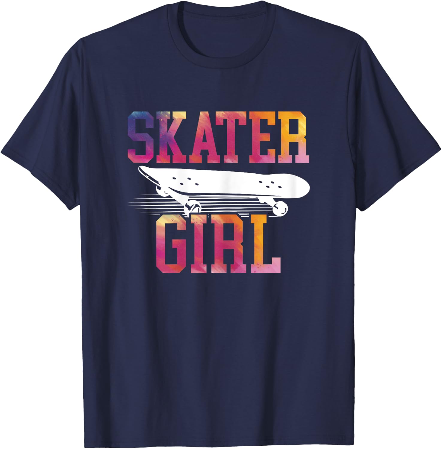 Skater Girl Design Skateboard Skateboarding Skate Vintage T-Shirt - T-Shirt | Navy