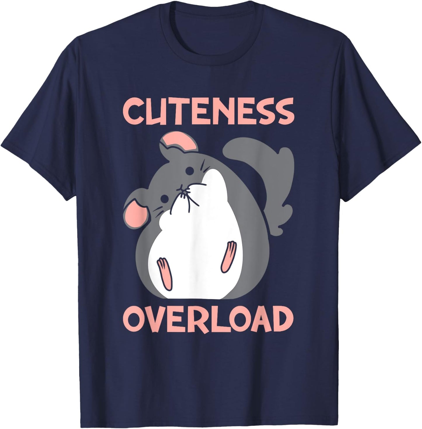 Cuteness Overload | Pet Rodent | Cute Chinchilla Lover T-Shirt - T-Shirt | Navy