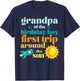 Grandpa First Trip Around The Sun Outer Space 1st Birthday T-Shirt - T-Shirt | Navy
