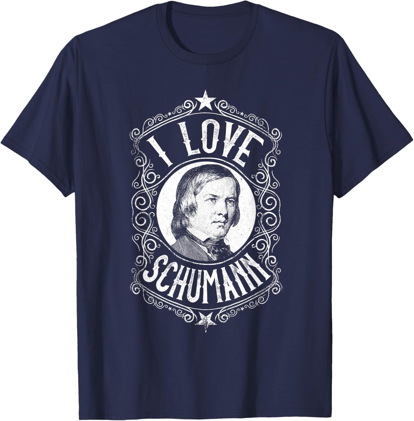 German Classical Music Composer - Robert Schumann T-Shirt - T-Shirt | Navy