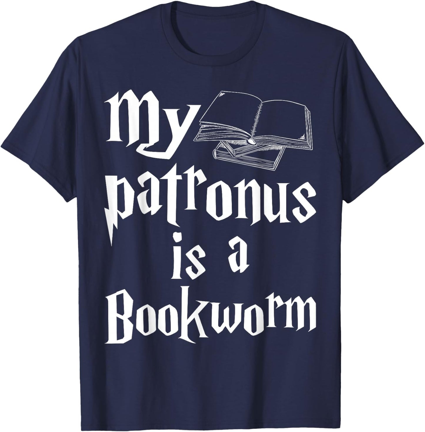My Patronus is Bookworm Librarian Book Lover Reader Gift T-Shirt - T-Shirt | Navy