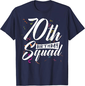 70th Birthday Squad Party 70 Year Old Birthday Crew Family T-Shirt - T-Shirt | Navy
