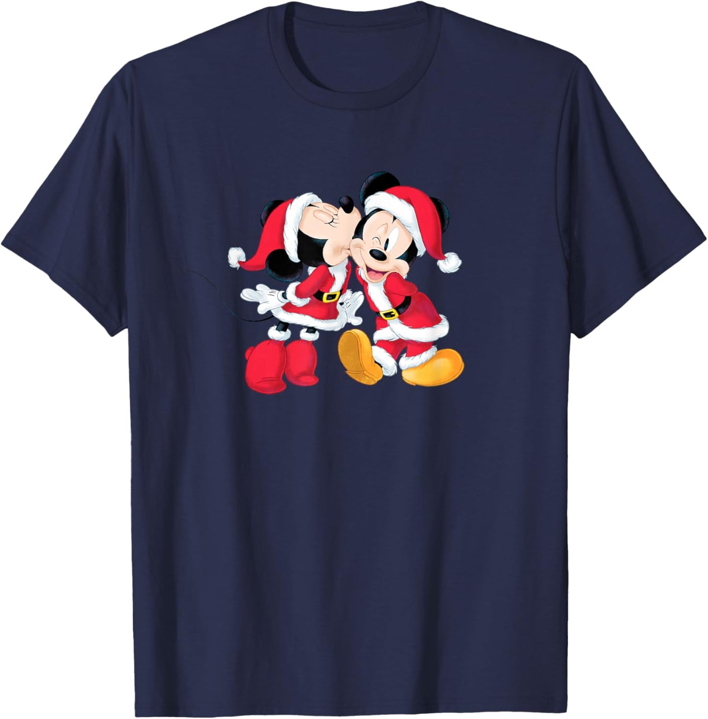 Disney Santa Mickey and Minnie Mouse Holiday T-Shirt - T-Shirt | Navy