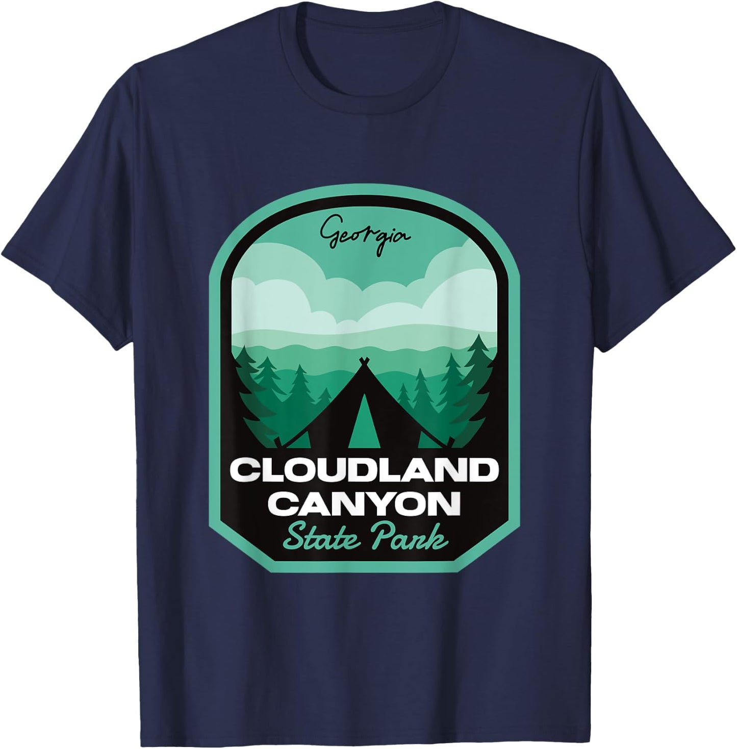 Cloudland Canyon State Park GA Camping T-Shirt - T-Shirt | Navy