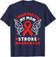I Wear Red For My Mom Stroke Awareness Red Ribbon T-Shirt - T-Shirt | Navy