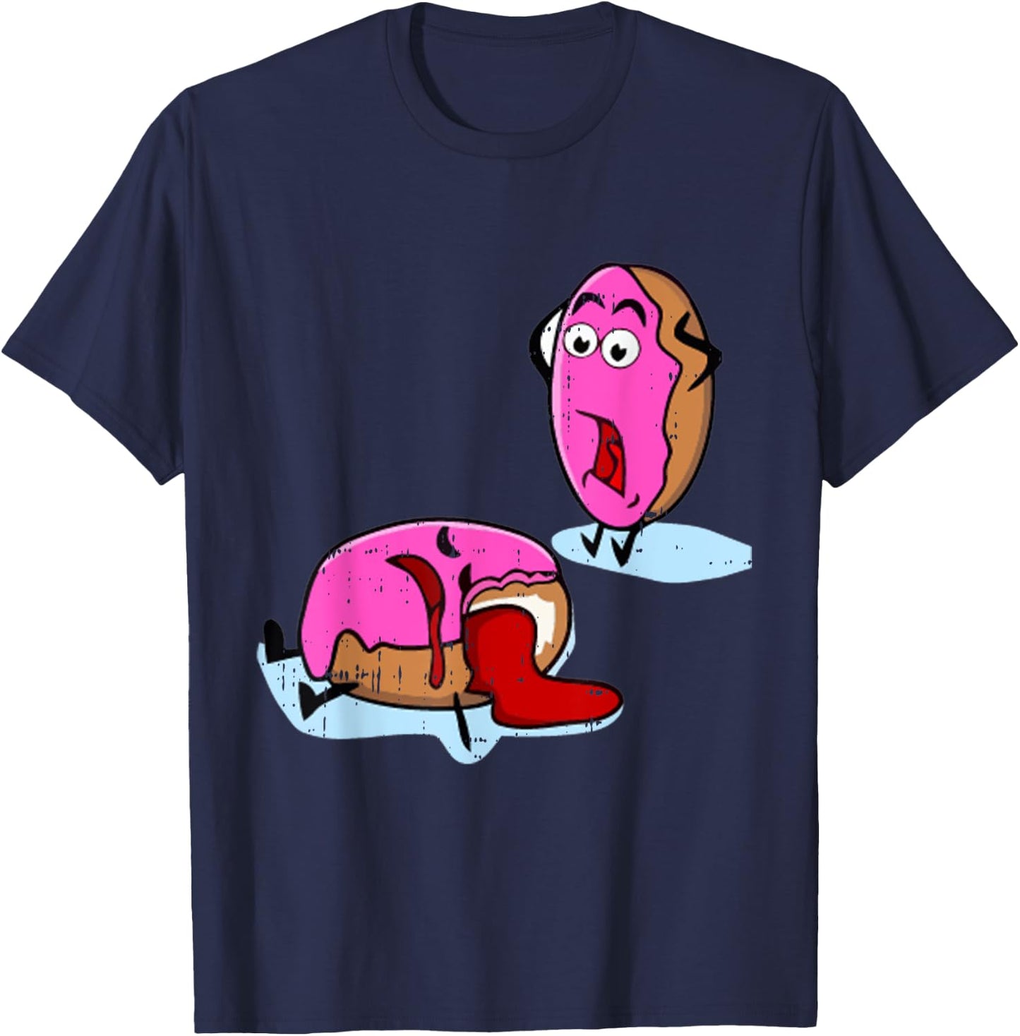 Dead Doughnut Bite Funny Donut Joke Sweets Dessert Gift T-Shirt - T-Shirt | Navy