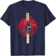 Volleyball Player Spikes Ball in Minimalist T-Shirt - T-Shirt | Navy