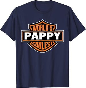 Worlds Coolest Pappy Matching Family Fathers Day T-Shirt - T-Shirt | Navy