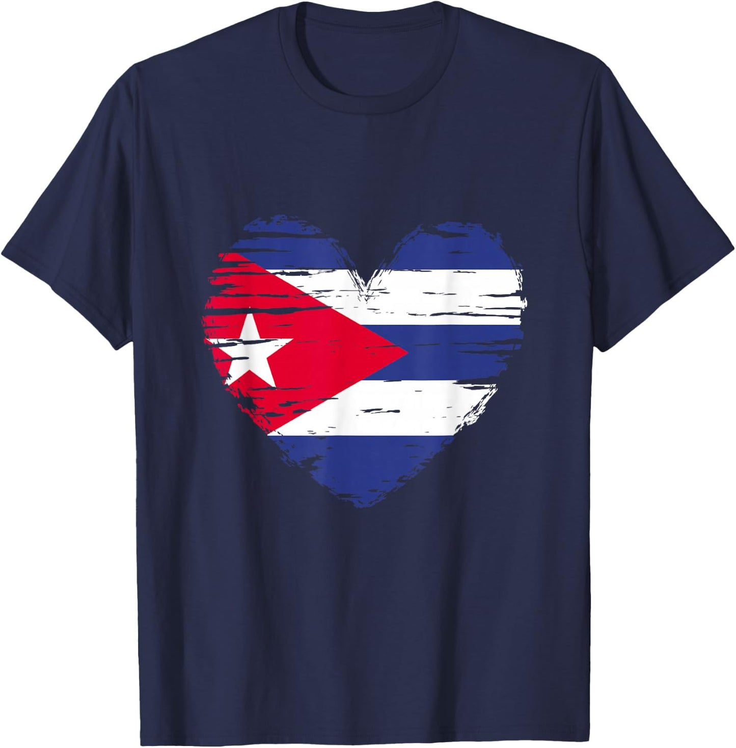 Cuba Heart Cuban Flag Cuban Pride T-Shirt - T-Shirt | Navy