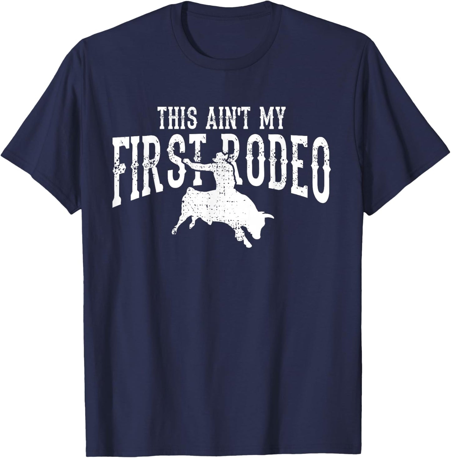 Rodeo Cowboy Gift Bull Riding T-Shirt - T-Shirt | Navy